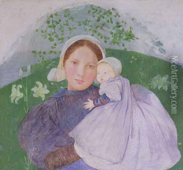 Mother and Child, c.1899 Oil Painting - Marianne Preindelsberger Stokes