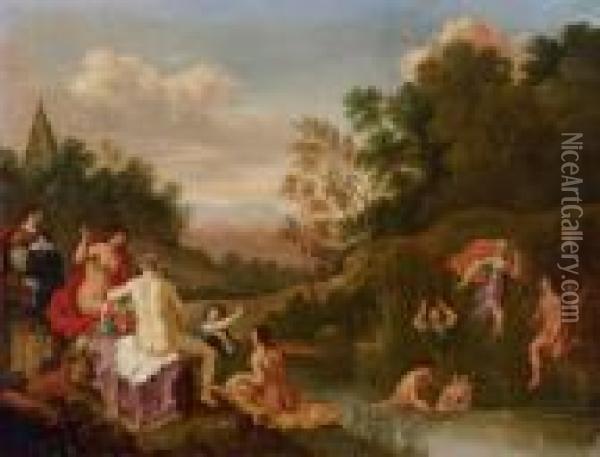 Die Auffindung Moses Oil Painting - Daniel Vertangen