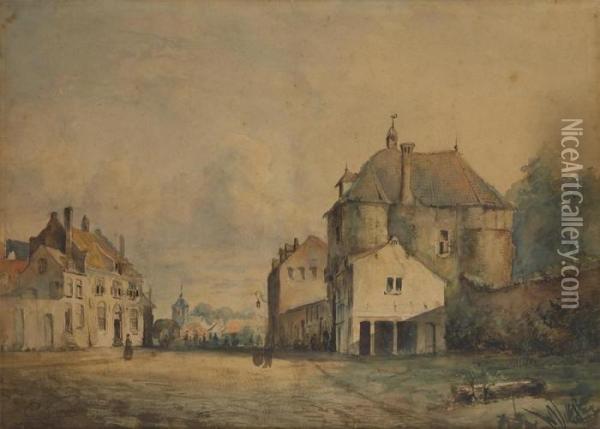 Vieux-dieu Pres D'anvers Oil Painting - Cornelis Springer