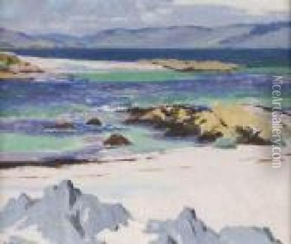 Sound Of Mull From Iona Oil Painting - Francis Campbell Boileau Cadell