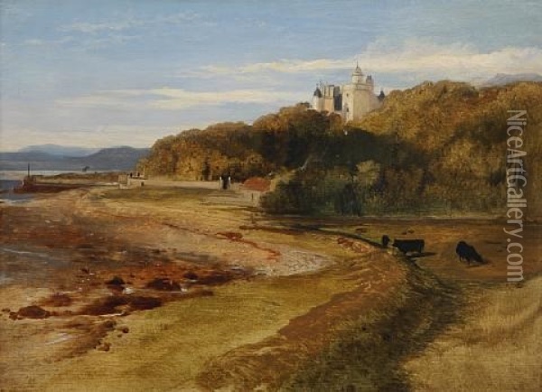 Landscape With Dunrobin Castle Oil Painting - Sir Edwin Henry Landseer