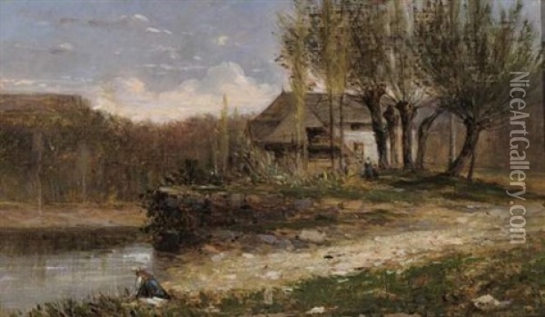 Lavandiere Oil Painting - Adolphe Appian