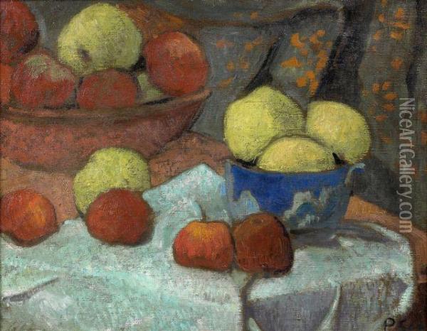 Nature Morte Aux Pommes Et A L'ecuelle Bleue Oil Painting - Paul Serusier