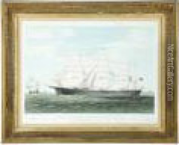 Clipper Ship 'great Republic' Oil Painting - Currier