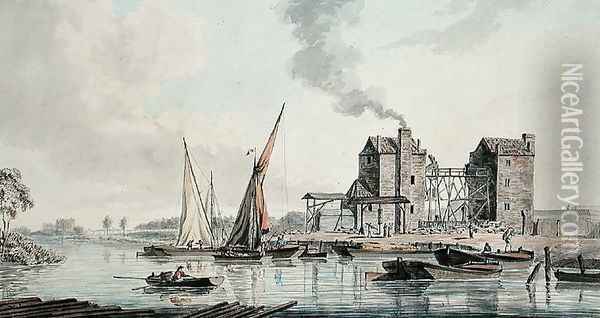 View of the water engine at Pimlico, 1783 Oil Painting - John Thomas Serres