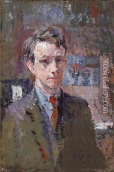 Self Portrait Oil Painting - James Bolivar Manson