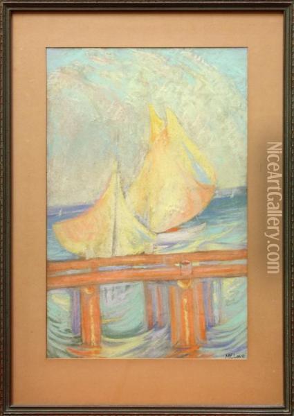 Sailboats On San Francisco Bay Oil Painting - Maud Elizabeth Love
