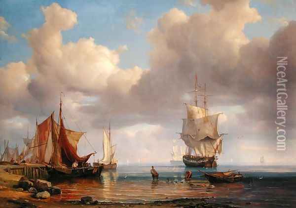 Calm Sea, 1836 Oil Painting - Adolf Vollmer
