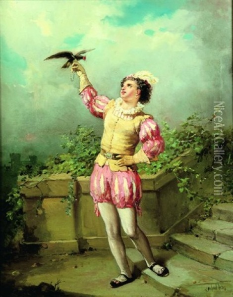 Le Petit Fauconnier Oil Painting - Francois-Louis Lanfant