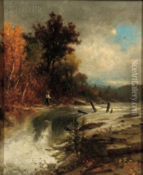 Fisherman By A River Oil Painting - George Herbert McCord