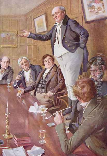 Mr Pickwick Adresses the Club, 1924 Oil Painting - Harold Copping