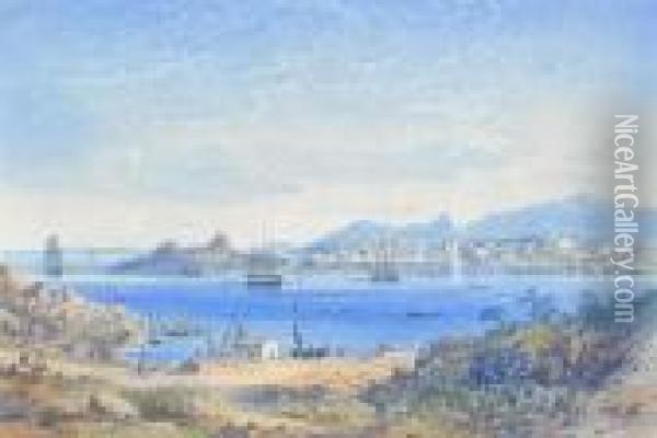 View Of A Harbour Oil Painting - Anton Schranz
