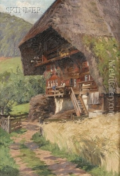 Leaving The Farmhouse Oil Painting - Curt Liebich