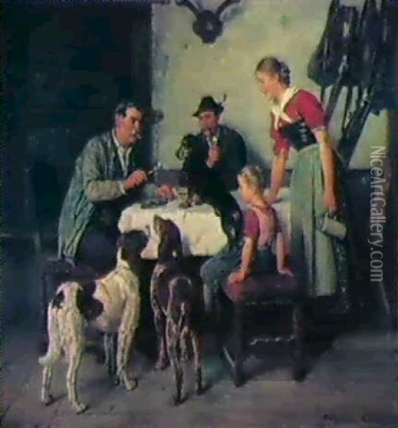 Brotzeit Oil Painting - Adolf Eberle
