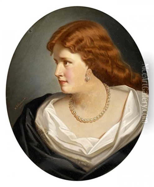 Portrat Einer Dame Oil Painting - Marcel Johann von Zadorecki
