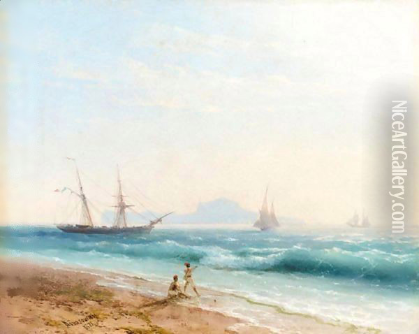 View Of Ischia Oil Painting - Ivan Konstantinovich Aivazovsky