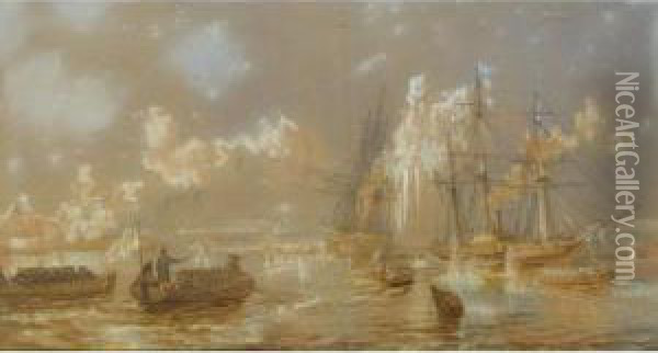 Captain Sir George Broke, C.v., Getting Off Oil Painting - Sir Oswald Walter Brierly
