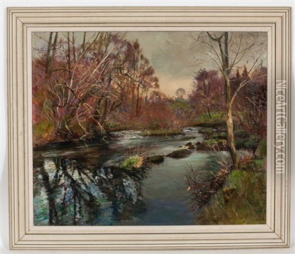Autumn By The River Oil Painting - John Glover