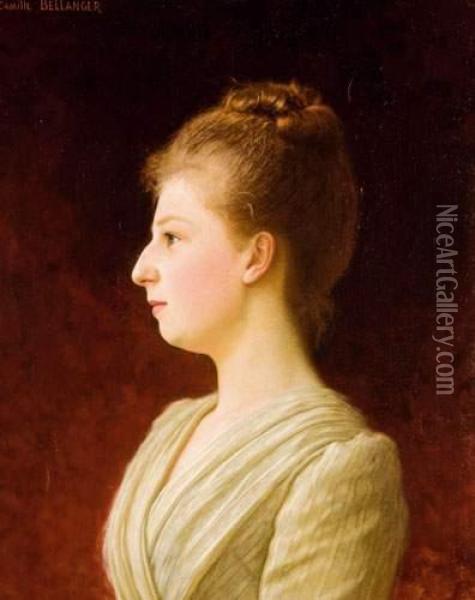 Portrait De Jeune Femme Oil Painting - Camille Bellanger