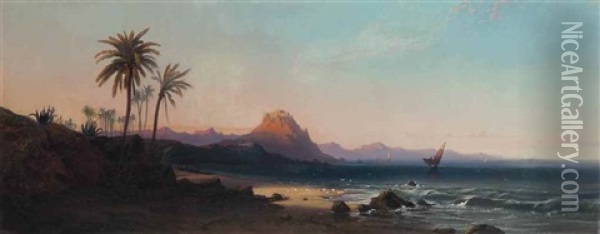 Off The Greek Coast Oil Painting - Harry John Johnson
