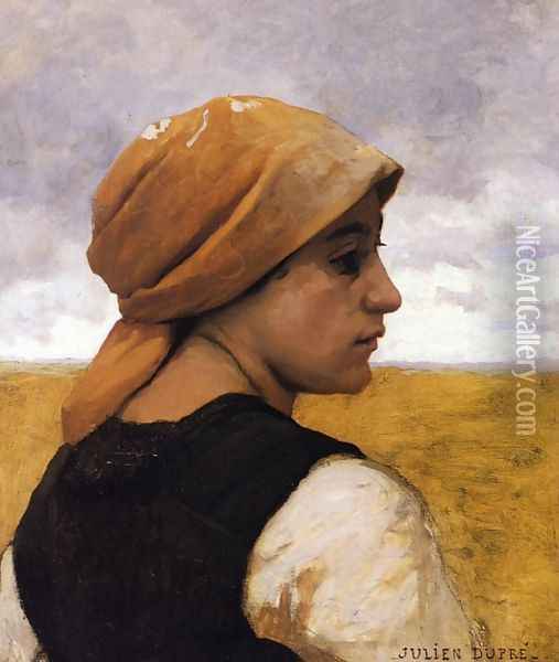 Peasant Woman in Profile Oil Painting - Julien Dupre