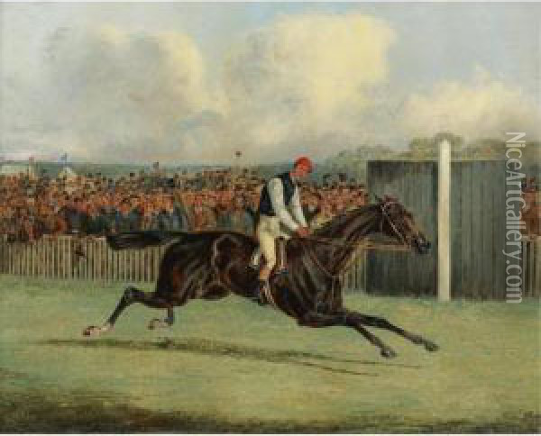 Lord Falmouth's Dutch Oven Winning The Doncaster Oil Painting - Henry Thomas Alken