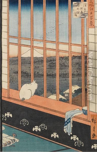 Asakusa Oil Painting - Utagawa or Ando Hiroshige