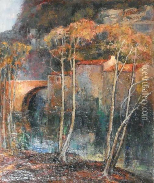 Paysage Au Pont Oil Painting - Lev Bruni