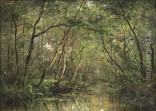 The Brook Canal Oil Painting - Cesar De Cock