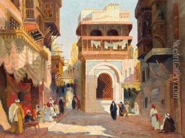 Street Of Cairo Oil Painting - Aleksander Laszenko