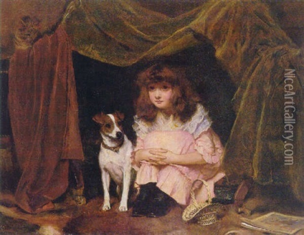 The Hiding Place Oil Painting - Charles Burton Barber