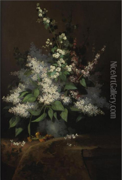 Bouquet Of Lilacs Oil Painting - Alexandre Defaux