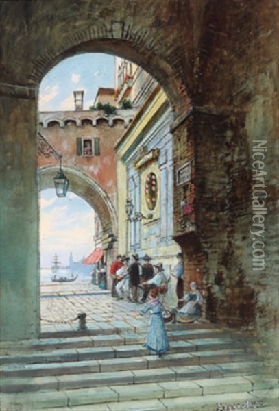 Venedig, Torbogen Oil Painting - Edgar Meyer