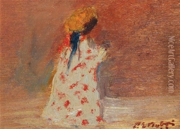 Petite Fille Du Sud-algerien Young Girl From Southern Algeria Oil Painting - Paul Emile Dubois