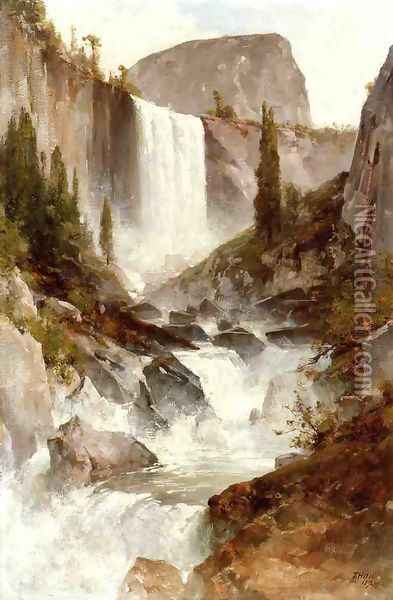 Falls in Yosemite Oil Painting - Thomas Hill