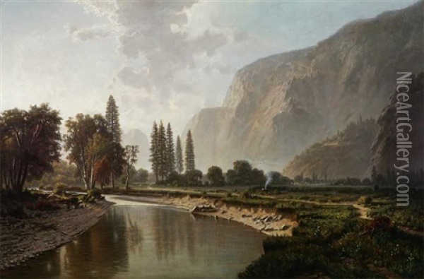 Yosemite Valley Oil Painting - William Lewis Marple