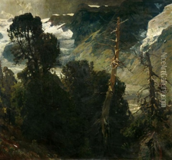 Der Staffelwald Bei Zermatt Oil Painting - Eugen Felix Prosper Bracht