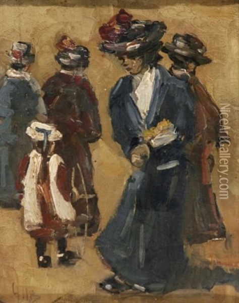 Frauen Mit Kind Oil Painting - George Hendrik Breitner
