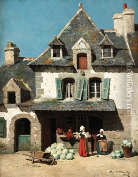 Vieille Maison A Pont-aven Oil Painting - Burr H. Nicholls