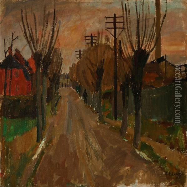 Road Oil Painting - Niels Erik Lange