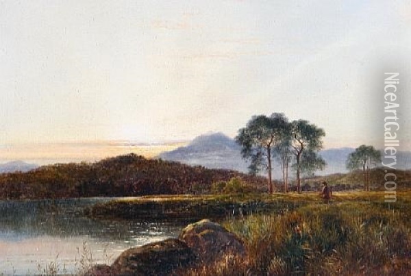 Highland Landscape (+ Highland Landscape; Pair) Oil Painting - Arthur Gilbert