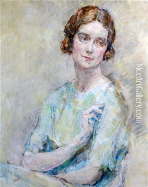 Portrait Of A Young Lady Oil Painting - Arthur Ambrose McEvoy