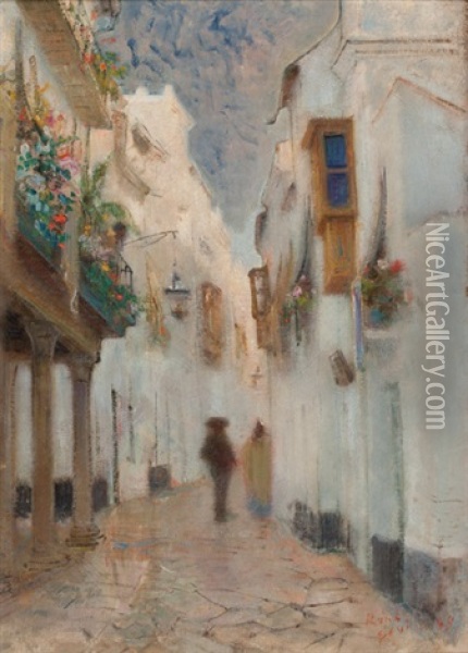 Gasse In Sevilla Oil Painting - Paul Rink