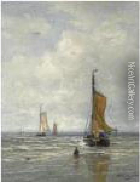La Rentree Des Pecheurs Oil Painting - Hendrik Willem Mesdag