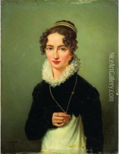 Portrait De Jeune Femme Oil Painting - Jean-Marie Jacomin