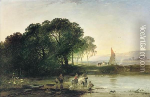 Morning On The River Ouse Oil Painting - Henry John Boddington