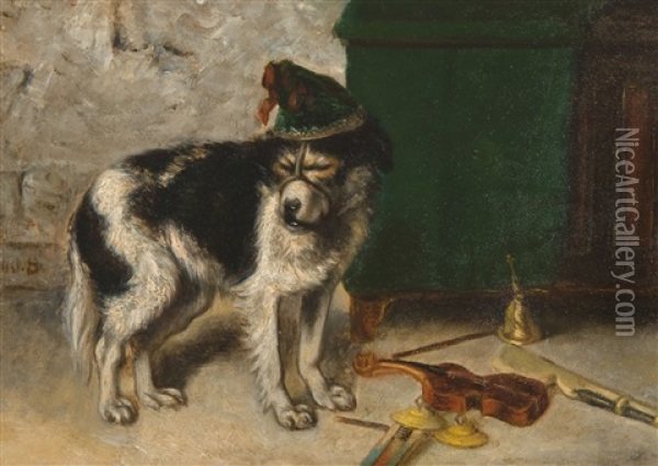 Chien De Saltimbanque Oil Painting - Joseph (Edouard J.) Stevens
