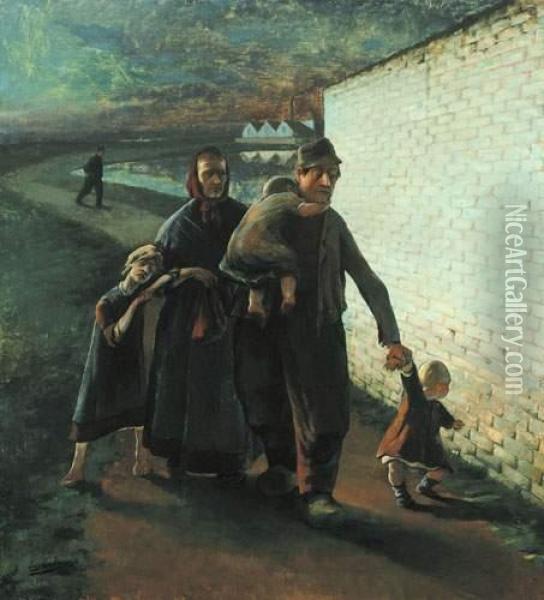 Le Soir (1892) Oil Painting - Eugene Laermans