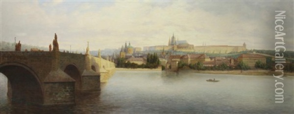 Panorama Des Hradschin Oil Painting - Jan B. Minarik