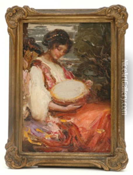 An Italian Girl Oil Painting - Josephine Mary Muntz Adams